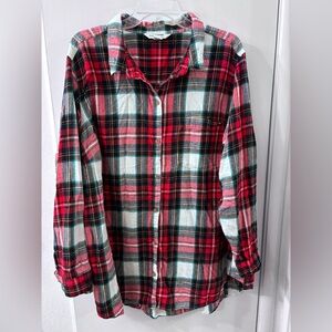 Old Navy Red and Black Plaid Shirt